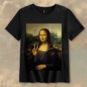 SHEIN Mona Lisa Short Sleeve Womens T-Shirt